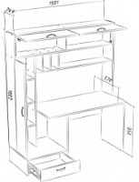 Masa de birou ML-Mobila МЛ-1 Stejar Auriu/Alb imaginea #2 — magazin online Desire.md