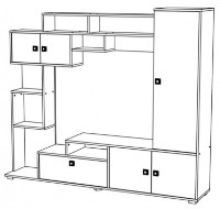 Гостиная ML-Mobila МЛ-11 Дуб Золотой/Белый фото №4 — интернет-магазин Desire.md