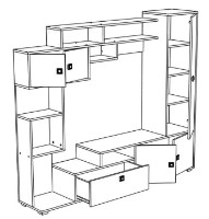 Гостиная ML-Mobila МЛ-11 Дуб Золотой/Белый фото №2 — интернет-магазин Desire.md
