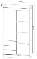 Шкаф-купе ML-Mobila Найс 2Д 120 Дуб Зотой/Белый фото №2 — интернет-магазин Desire.md
