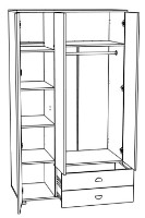 Шкаф ML-Mobila Рио № 2 1200 Дуб Сонома/Белый фото №3 — интернет-магазин Desire.md