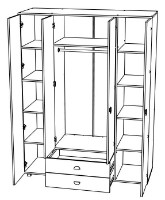 Шкаф ML-Mobila Рио № 5 1600 Дуб Сонома/Белый фото №3 — интернет-магазин Desire.md