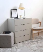 Comodă Fabrik Home Hardy 4 Alb Frasin/Deschis-gri mat imaginea #2 — magazin online Desire.md