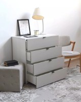 Comodă Fabrik Home Hardy 4 Alb Frasin/Deschis-gri mat imaginea #4 — magazin online Desire.md