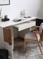 Masa de birou Fabrik Home Mateo Alb Frasin\Stejar Ewok imaginea #2 — magazin online Desire.md