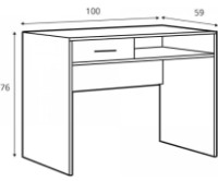Masa de birou Gerbor Nepo BIU1S Stejar Sonoma//Nymphea Alba imaginea #3 — magazin online Desire.md