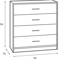 Комод Gerbor Nepo KOM4S Дуб Сонома/Нимфея Альба фото №2 — интернет-магазин Desire.md