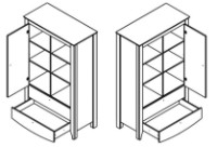 Vitrină Gerbor Карина KOM1D2S Nymphea Alba/Stejar Sonoma Trufe imaginea #3 — magazin online Desire.md