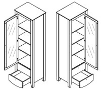 Vitrină Gerbor Karina REG1W2S Nymphea Alba/Stejar Sonoma Trufe imaginea #3 — magazin online Desire.md
