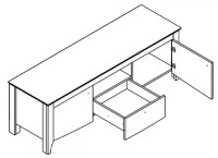 Тумба под ТВ Gerbor Карина RTV2D1S Нимфеа Альба/Дуб Сонома Трюфель фото №2 — интернет-магазин Desire.md