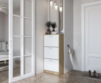 Обувница Magnusplus Brisbane Craft Gold Oak/White фото №3 — интернет-магазин Desire.md