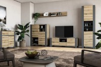 Шкаф Magnusplus Combo CO8 796x2000x421 Gri Grafit/Stejar Evoke Coast фото №2 — интернет-магазин Desire.md