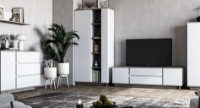Тумба под ТВ Magnusplus TV Concept 2D2S Oak Craft Gray/Nimfeia White фото №3 — интернет-магазин Desire.md