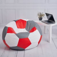 Кресло-мешок BeanBag Ares XL Серый/Красный/Белый фото №2 — интернет-магазин Desire.md