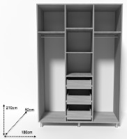 Шкаф Smartex N12 180x52x210cm Белый фото №2 — интернет-магазин Desire.md