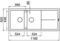 Chiuvetă de bucătărie Elleci Unico 500 59 Antracite (LGU50059) imaginea #2 — magazin online Desire.md
