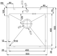 Chiuvetă de bucătărie Fabiano BR 50x50 imaginea #2 — magazin online Desire.md