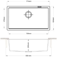 Chiuvetă de bucătărie Fabiano Navio 77x43 Anthracite imaginea #2 — magazin online Desire.md