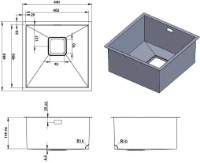 Chiuvetă de bucătărie Fabiano Quadro 44 Inox imaginea #2 — magazin online Desire.md