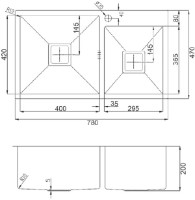 Chiuvetă de bucătărie Fabiano TOP 78x2 imaginea #2 — magazin online Desire.md