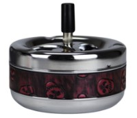 Пепельница Hermann Hauser Skull Rotary ashtray Chrome/Red 502803 13cm