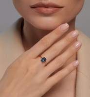 Inel Sokolov din aur roșu cu topaz 17 (716280) imaginea #2 — magazin online Desire.md