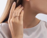 Inel Sokolov din aur roșu cu zirconiu cubic 16 (18933) imaginea #2 — magazin online Desire.md