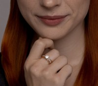 Кольцо Sokolov из красного золота с фианитами 17.5 (19491) фото №2 — интернет-магазин Desire.md