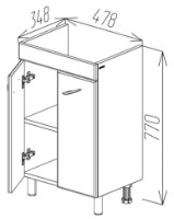 Dulap pentru lavoar Bayro Dalas Neon 500 (114836) imaginea #3 — magazin online Desire.md