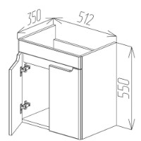 Dulap pentru lavoar Bayro Damat Luxor 550 (118175) imaginea #5 — magazin online Desire.md