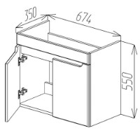 Dulap pentru lavoar Bayro Damat Luxor 700 (118176) imaginea #4 — magazin online Desire.md