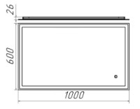 Oglindă baie Bayro Delta Pro 1000x600 Led Touch (117781) imaginea #2 — magazin online Desire.md