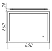 Oglindă baie Bayro Delta Pro 800x600 Led Touch (117782) imaginea #2 — magazin online Desire.md
