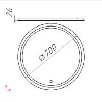 Зеркало для ванной Bayro Elipso 700x700 Led Touch (115262) фото №2 — интернет-магазин Desire.md