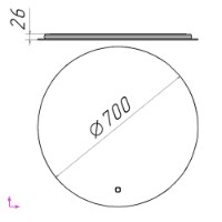 Oglindă baie Bayro Moon 700x700 Led Touch (115276) imaginea #2 — magazin online Desire.md