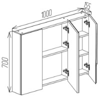 Dulap cu oglindă Bayro Sorento 1000x700 (115309) imaginea #4 — magazin online Desire.md
