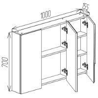 Dulap cu oglindă Bayro Sorento 1000x700 (115310) imaginea #4 — magazin online Desire.md