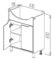 Шкаф под умывальник Bayro Venus Pro Zenon 650 (116807) фото №5 — интернет-магазин Desire.md
