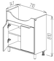 Шкаф под умывальник Bayro Venus Pro Zenon 750 (116809) фото №5 — интернет-магазин Desire.md