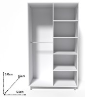 Шкаф Smartex N7 120x52x210cm Графит фото №2 — интернет-магазин Desire.md