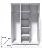 Шкаф Smartex N8 160x52x210cm Белый/Дуб Светлый фото №2 — интернет-магазин Desire.md