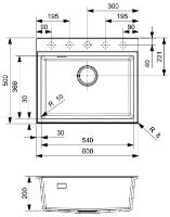 Chiuvetă de bucătărie Reginox Paris 54 Tapwing Black Silvery imaginea #2 — magazin online Desire.md
