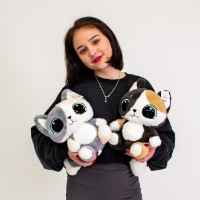 Мягкая игрушка Limun Cat DRM-12 White/Brown фото №2 — интернет-магазин Desire.md