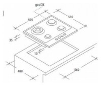 Plită incorporabilă cu gaz Candy CHG6BR4WX imaginea #3 — magazin online Desire.md