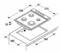 Plită incorporabilă cu gaz Candy CHW6BRX imaginea #3 — magazin online Desire.md