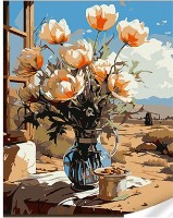 Tablou pe numere Strateg Нежные маки на подоконнике (SS1034) imaginea #1 — magazin online Desire.md