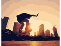 Tablou pe numere Strateg Паркур на фоне города (DY112)