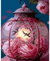 Картина по номерам Strateg Розовый восточный фонарь (GS898)