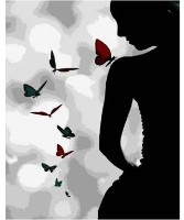 Картина по номерам Strateg Фигура с бабочками (DY035)