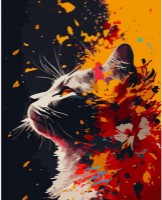 Tablou pe numere Strateg Цветочный кот (GS909)